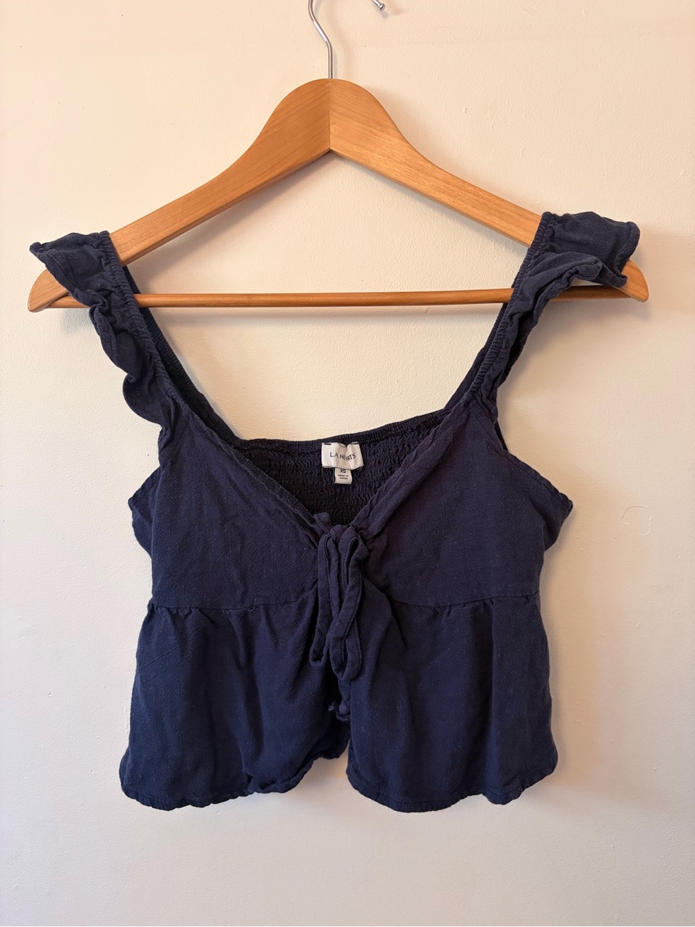 Pacsun Navy Cropped Front Tie Camisole